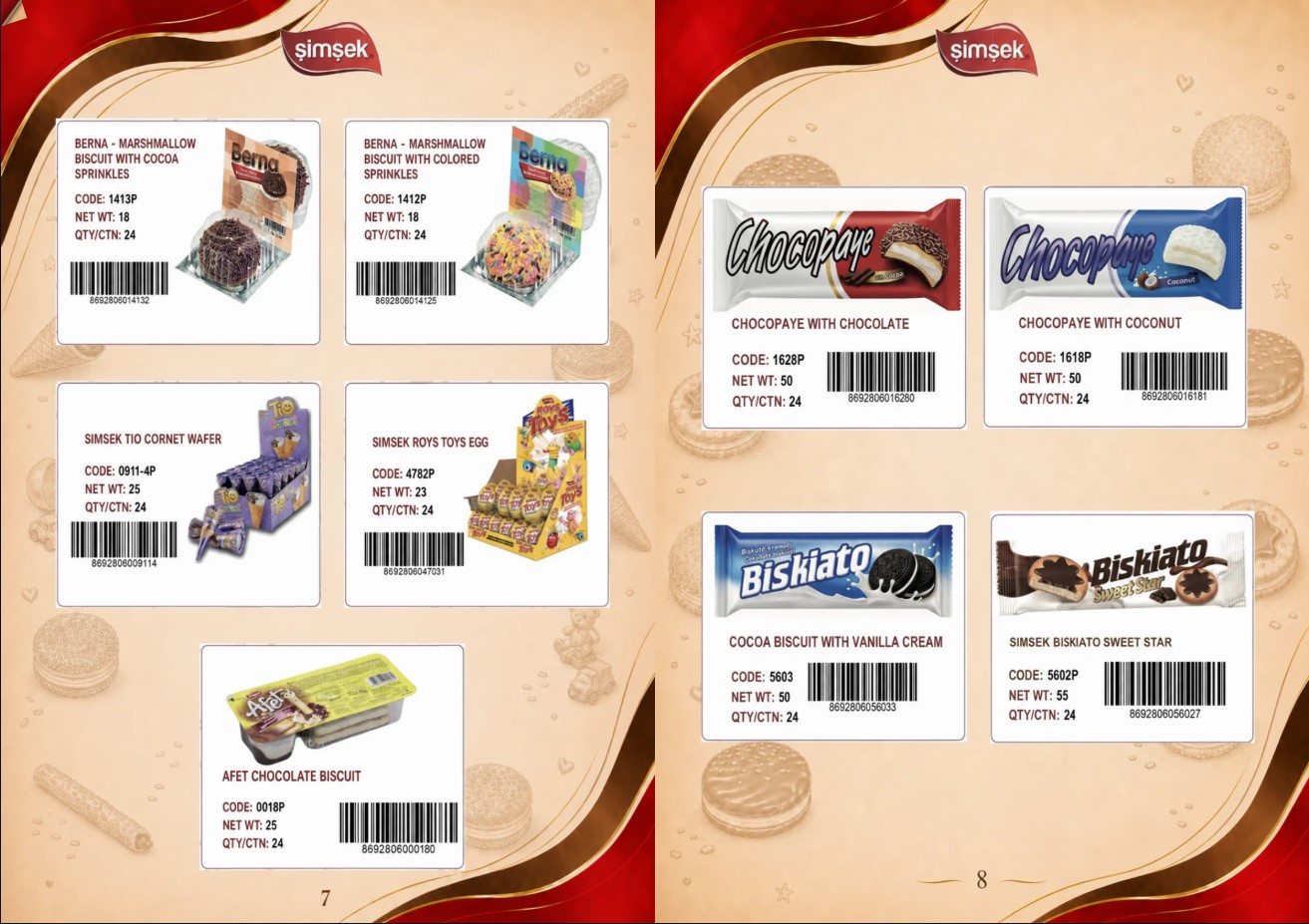 Simsek Berna and Biskiato catalog pages