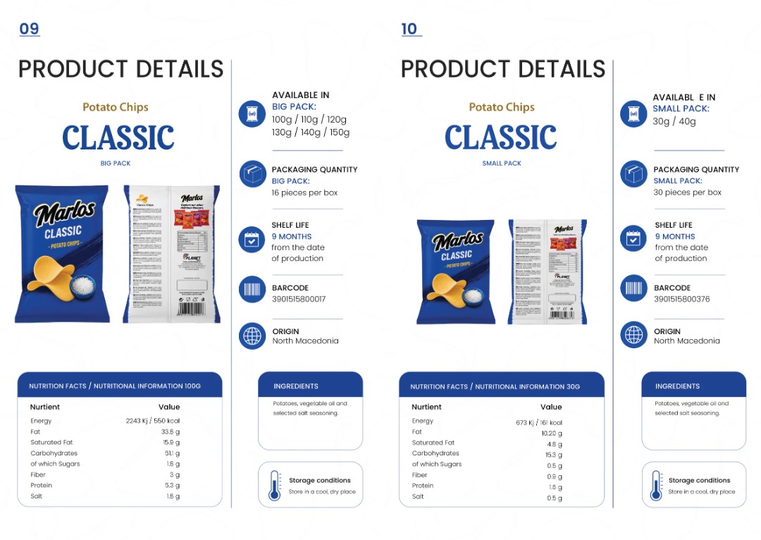 Marlos Classic Chips spec sheet, big and small pack